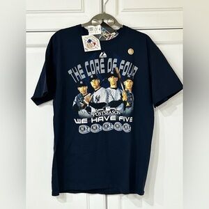 Majestic Yankees Core Four 2010 Postseason Tee Large NWT